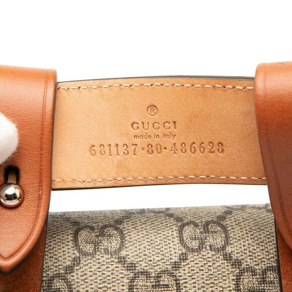 Gucci GG Supreme Bamboo Waist Bag Body Bag 681137 Beige Brown PVC Leather - Picture 6 of 7